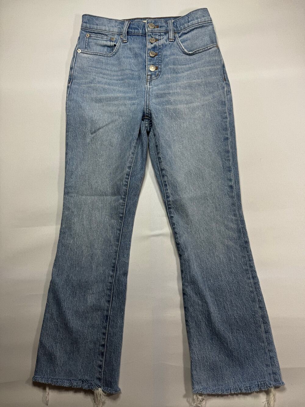 Madewell Women's Cali Demi-Bootcut Blue Denim Jeans - Size 26 (27x25.5)